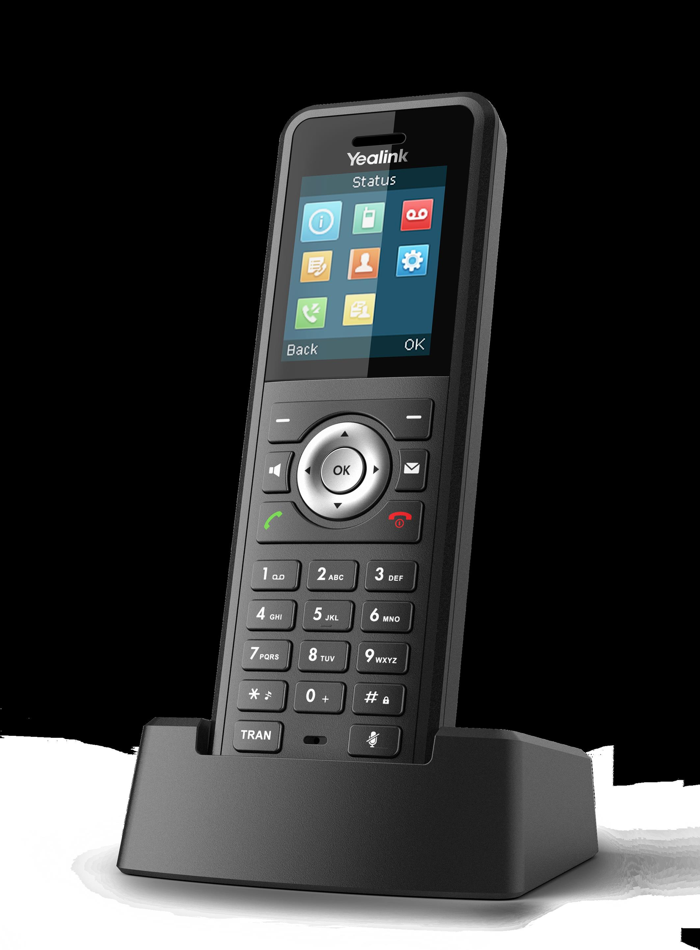 Yealink W59R - Schnurloses Erweiterungshandgerät - mit Bluetooth-Schnittstelle mit Rufnummernanzeige - DECT - dreiweg Anruffunktion - Schwarz (1302006) von Yealink