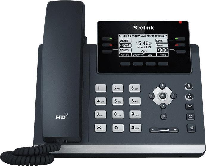 Yealink SIP-T42U - VoIP-Telefon mit Rufnummernanzeige - fünfwegig Anruffunktion - SIP, SIP v2, SRTP - 12 Leitungen - Classic Gray (SIP-T42U) von Yealink
