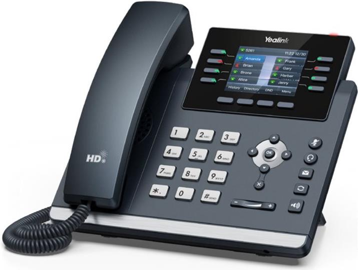 Yealink SIP-T44U - VoIP-Telefon mit Rufnummernanzeige - fünfwegig Anruffunktion - SIP, SRTP, RTCP-XR, VQ-RTCPXR - 12 Leitungen - Classic Gray (1301214) von Yealink