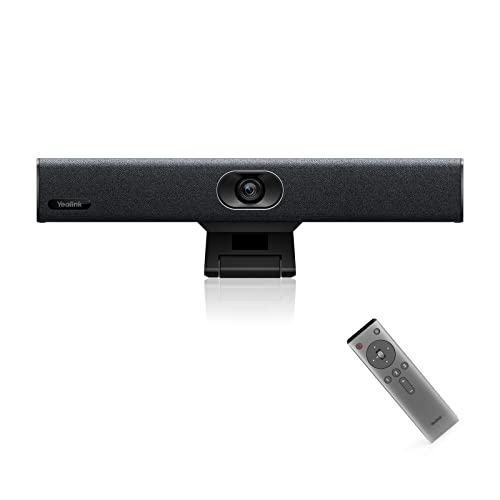 Yealink UVC34 4K Video-Konferenz-Kamera für Teams Zoom Certified 120° Weitwinkel-Webcam All-in-One USB Video Bar Auto Framing AI Face Enhancement Audio-und Video-Konferenz-System für Konferenzraum von Yealink