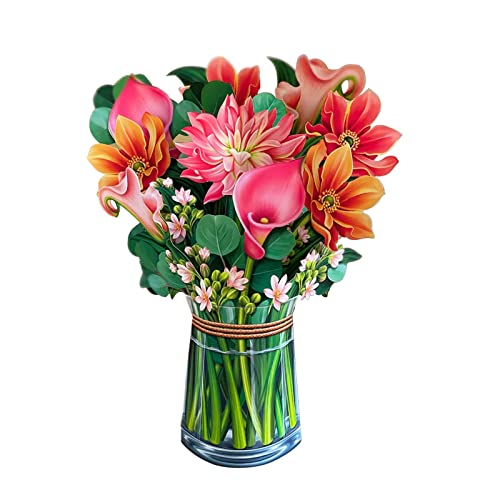 Yearninglife 3D Pop Up, Pop Up Flower Bouquet, Permanent Bouquet, Pop Up mit Umschlag für Women Girls Wife Mom (8) von Yearninglife