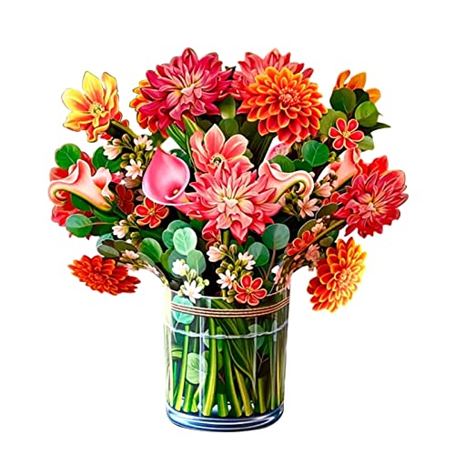 Yearninglife 3D Pop Up, Pop Up Flower Bouquet, Permanent Bouquet, Pop Up mit Umschlag für Women Girls Wife Mom (9) von Yearninglife
