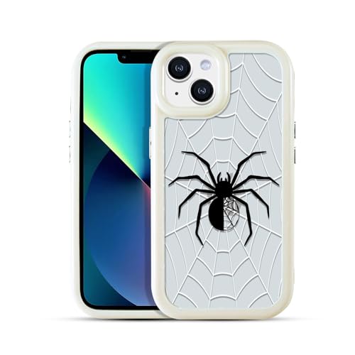 Yebowe Niedliche Hülle für iPhone 14, iPhone 13 Hülle Spinnennetzmuster für Mädchen Frauen Junge Geschenk Klar mit Design Coole Anime Schutzhülle für iPhone 14/iPhone 13 von Yebowe