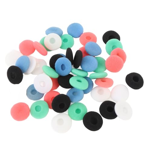 Yechiry Schwarz weiß Rot Blau Grün 15mm Rauschisolation Ohrhörerspitze, 50pcs Ohrhörer Earpad Ohrkumpel Ersatz -Schwamm Covers, Ohrpolsterkissen für MP3 -MP4 Tablet Tafel Kopfhörer von Yechiry