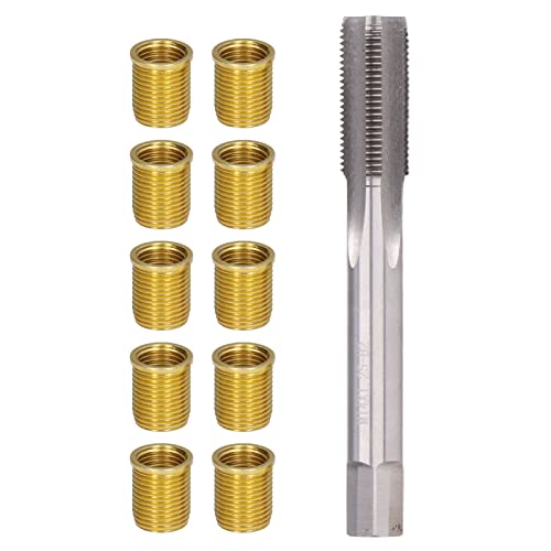 Zündkerzengewinde-Reparaturwerkzeug, Metall M12x1,25 Einsätze M14x1,25 Gewindebohrer 14 MM Nachgewindesatz Edelstahl-Reparatursatz für Benzinmotoren Generatoren Dieselmotoren Zündkerzengewinde-Reparaturwerkzeug, Metall M12x1,25 Einsätze M14x1,25 Gewindebohrer 14 MM Nachgewindesatz Edelstahl-Reparatursatz für Benzinmotoren Generatoren Dieselmotoren von Yechiry