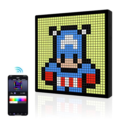 YedZen LED Pixel Art Digitaler Bilderrahmen, 32 x 32 RGB programmierbares LED-Display-Panel, Smart Portable Bluetooth Connect & App Control LED Pixel Schild für Smart Wecker, Lautsprecher, Gaming Room YedZen LED Pixel Art Digitaler Bilderrahmen, 32 x 32 RGB programmierbares LED-Display-Panel, Smart Portable Bluetooth Connect & App Control LED Pixel Schild für Smart Wecker, Lautsprecher, Gaming Room von YedZen