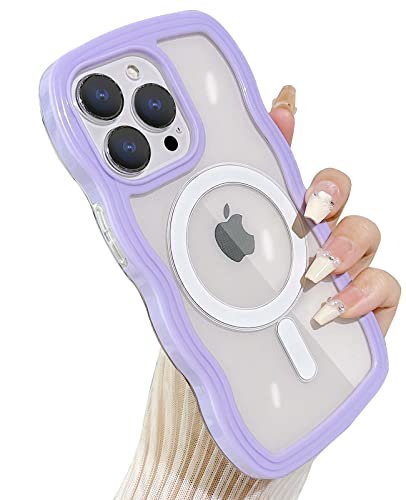 Yeddabox Kompatibel mit iPhone 13 Pro Hülle mit Magsafe, Welle magnetische Handyhülle Niedliche Wasser Ripple Süßigkeiten Farben Rahmen Stoßfest für iPhone 13 Pro Handyhülle für Frauen 6,1 Zoll - Lila Yeddabox Kompatibel mit iPhone 13 Pro Hülle mit Magsafe, Welle magnetische Handyhülle Niedliche Wasser Ripple Süßigkeiten Farben Rahmen Stoßfest für iPhone 13 Pro Handyhülle für Frauen 6,1 Zoll - Lila von Yeddabox