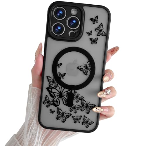 Yeddabox Magnetische Schutzhülle für iPhone 16 Pro Max, kompatibel mit MagSafe, Schmetterlings-Design, iPhone 16 Pro Max Hülle für Damen und Mädchen, schlank, stoßfest, weiches TPU, harte Rückseite Yeddabox Magnetische Schutzhülle für iPhone 16 Pro Max, kompatibel mit MagSafe, Schmetterlings-Design, iPhone 16 Pro Max Hülle für Damen und Mädchen, schlank, stoßfest, weiches TPU, harte Rückseite von Yeddabox