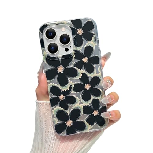 Yeddabox Schutzhülle für iPhone 13 Pro, süßes Blumenmotiv mit Laser-Federgarn, stoßfest, weiche TPU-Schutzhülle für Frauen und Mädchen, Schwarz Yeddabox Schutzhülle für iPhone 13 Pro, süßes Blumenmotiv mit Laser-Federgarn, stoßfest, weiche TPU-Schutzhülle für Frauen und Mädchen, Schwarz von Yeddabox