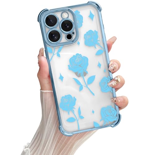 Yeddabox Schutzhülle für iPhone 13 Pro Max, Blume, luxuriös, galvanisiert, Blumenmuster, stoßfest, dünn, weich, TPU, für iPhone 13 Pro Max, für Damen und Mädchen, Blau Yeddabox Schutzhülle für iPhone 13 Pro Max, Blume, luxuriös, galvanisiert, Blumenmuster, stoßfest, dünn, weich, TPU, für iPhone 13 Pro Max, für Damen und Mädchen, Blau von Yeddabox