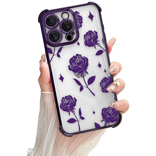 Yeddabox Schutzhülle für iPhone 14 Pro Max, Blume, luxuriös, galvanisiert, Blumenmuster, stoßfest, schlank, weich, TPU, für iPhone 14 Pro Max, für Damen und Mädchen, Lila Yeddabox Schutzhülle für iPhone 14 Pro Max, Blume, luxuriös, galvanisiert, Blumenmuster, stoßfest, schlank, weich, TPU, für iPhone 14 Pro Max, für Damen und Mädchen, Lila von Yeddabox