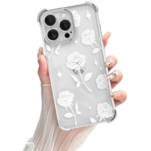 Yeddabox Schutzhülle für iPhone 14 Pro Max, Blume, luxuriös, galvanisiert, Blumenmuster, stoßfest, schlank, weich, TPU, für iPhone 14 Pro Max, für Damen und Mädchen, silberfarben Yeddabox Schutzhülle für iPhone 14 Pro Max, Blume, luxuriös, galvanisiert, Blumenmuster, stoßfest, schlank, weich, TPU, für iPhone 14 Pro Max, für Damen und Mädchen, silberfarben von Yeddabox