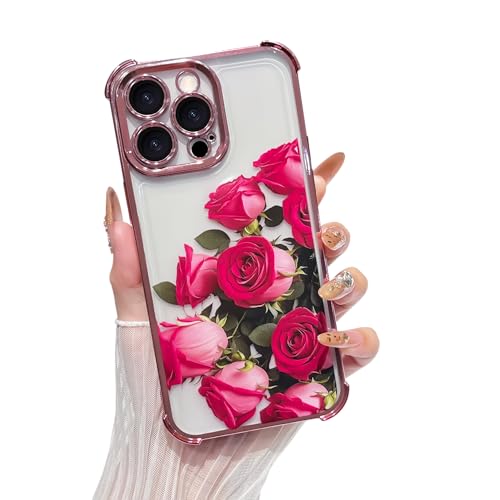 Yeddabox Schutzhülle für iPhone 14 Pro Max, klare Rose, galvanisierte Schutzhülle mit Airbag, stoßfest, dünn, weiche TPU-Handyhülle für Damen und Mädchen, Rosa Yeddabox Schutzhülle für iPhone 14 Pro Max, klare Rose, galvanisierte Schutzhülle mit Airbag, stoßfest, dünn, weiche TPU-Handyhülle für Damen und Mädchen, Rosa von Yeddabox