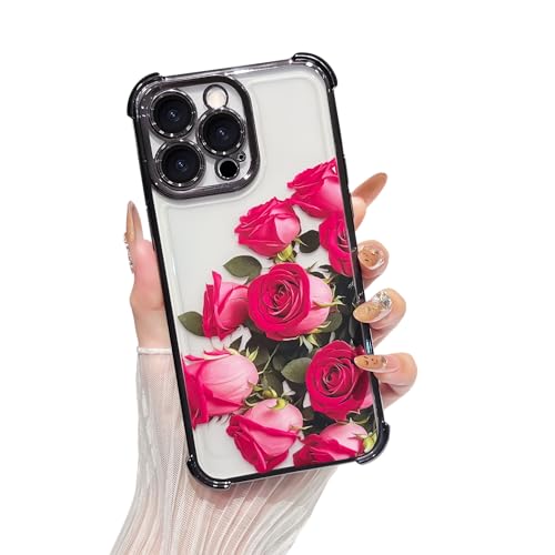 Yeddabox Schutzhülle für iPhone 14 Pro Max, klare Rose, galvanisierte Schutzhülle mit Airbag, stoßfest, dünn, weiche TPU-Handyhülle für Damen und Mädchen, Schwarz Yeddabox Schutzhülle für iPhone 14 Pro Max, klare Rose, galvanisierte Schutzhülle mit Airbag, stoßfest, dünn, weiche TPU-Handyhülle für Damen und Mädchen, Schwarz von Yeddabox