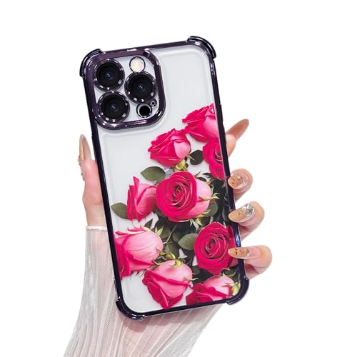 Yeddabox Schutzhülle für iPhone 14 Pro Max, klare Rose, galvanisierte Schutzhülle mit Airbag, stoßfest, dünn, weiches TPU, für Damen und Mädchen, Lila Yeddabox Schutzhülle für iPhone 14 Pro Max, klare Rose, galvanisierte Schutzhülle mit Airbag, stoßfest, dünn, weiches TPU, für Damen und Mädchen, Lila von Yeddabox