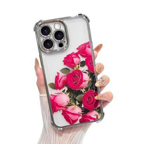 Yeddabox Schutzhülle für iPhone 14 Pro Max, transparent, galvanisiert, mit Airbag, stoßfest, dünn, weiches TPU, für Damen und Mädchen, silberfarben Yeddabox Schutzhülle für iPhone 14 Pro Max, transparent, galvanisiert, mit Airbag, stoßfest, dünn, weiches TPU, für Damen und Mädchen, silberfarben von Yeddabox