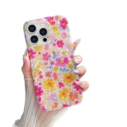 Yeddabox Schutzhülle für iPhone 15 Pro Max, Blumendesign, süßes Muschelmuster, weiches TPU, schlank, stoßfest, für Damen und Mädchen, Rosa / Gelb Yeddabox Schutzhülle für iPhone 15 Pro Max, Blumendesign, süßes Muschelmuster, weiches TPU, schlank, stoßfest, für Damen und Mädchen, Rosa / Gelb von Yeddabox