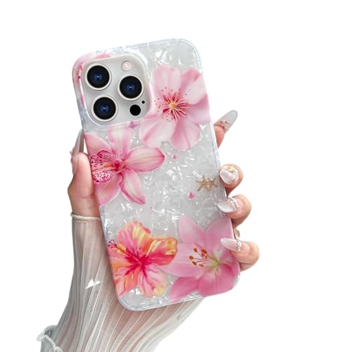 Yeddabox Schutzhülle für iPhone 15 Pro Max, Blumendesign, süßes Muschelmuster, weiches TPU, schlank, stoßfest, für Damen und Mädchen, rosa Lilie Yeddabox Schutzhülle für iPhone 15 Pro Max, Blumendesign, süßes Muschelmuster, weiches TPU, schlank, stoßfest, für Damen und Mädchen, rosa Lilie von Yeddabox