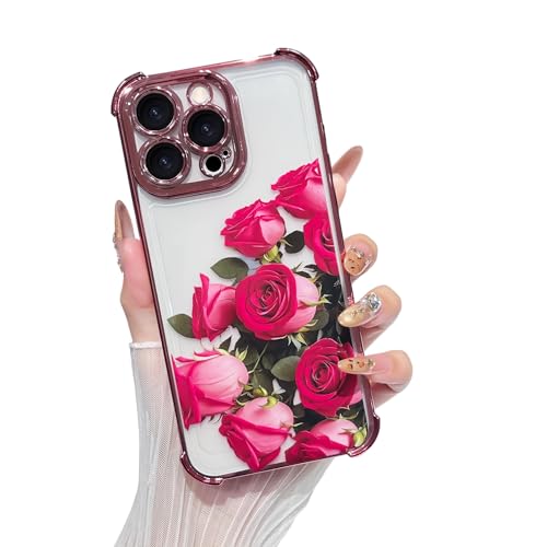 Yeddabox Schutzhülle für iPhone 15 Pro Max, klare Rose, galvanisierte Schutzhülle mit Airbag, stoßfest, dünn, weiche TPU-Handyhülle für Damen und Mädchen, Rosa Yeddabox Schutzhülle für iPhone 15 Pro Max, klare Rose, galvanisierte Schutzhülle mit Airbag, stoßfest, dünn, weiche TPU-Handyhülle für Damen und Mädchen, Rosa von Yeddabox