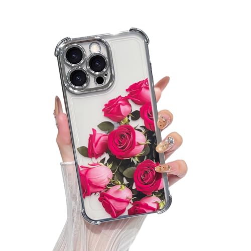 Yeddabox Schutzhülle für iPhone 15 Pro Max, transparent, galvanisiert, mit Airbag, stoßfest, dünn, weiches TPU, für Damen und Mädchen, silberfarben Yeddabox Schutzhülle für iPhone 15 Pro Max, transparent, galvanisiert, mit Airbag, stoßfest, dünn, weiches TPU, für Damen und Mädchen, silberfarben von Yeddabox