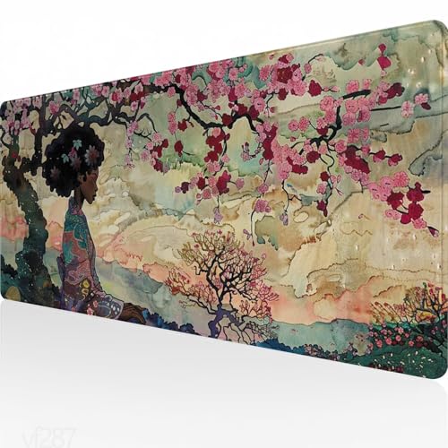 Mauspad XXL 700x400x3mm, Gaming Mauspad Frau Mousepad Groß, Schreibtisch Unterlage Abstrakt Motiv, WassXerdicht Desk Mat, Mouse Pad mit Vernähte Kanten, Verbessert Präzision und Geschwindigkeit YF-287 von Yeefion