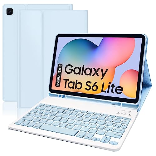 Schutzhülle mit Tastatur für Samsung Galaxy Tab S6 Lite, italienische QWERTY Tastatur Schutzhülle kompatibel mit Samsung Galaxy Tab S6 von Yeegnar