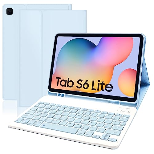 Yeegnar Tastaturhülle für Samsung Galaxy Tab S6 Lite, spanische Tastatur Ñ für Tablet S6 Lite 10,4 Zoll 2022 (SM-P613/ P619) & 2020 (SM-P610/ P615) (Stylus nicht im Lieferumfang enthalten) von Yeegnar