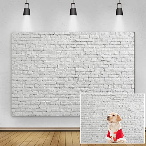Yeele Rustikaler weißer Ziegelstein-Wandhintergrund, 3 x 2 m, Vinyl-Ziegel mit Holzboden, Fotohintergrund, Fotohintergrund, Fotohintergrund, Fotohintergrund, Portrait-Tapete von Yeele