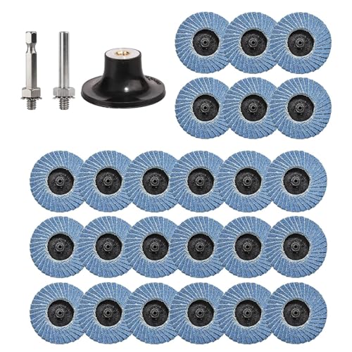 Yeeliv 27 Stück Fächerscheiben Set, 2 Zoll/50mm Schleifscheiben Körnung 40/60/80/120, Zirkonkorund Schruppscheibe für Metall Holz Stahl, Schnellwechsel-Scheiben mit Disc Pad Holder und Rundstange Yeeliv 27 Stück Fächerscheiben Set, 2 Zoll/50mm Schleifscheiben Körnung 40/60/80/120, Zirkonkorund Schruppscheibe für Metall Holz Stahl, Schnellwechsel-Scheiben mit Disc Pad Holder und Rundstange von Yeeliv