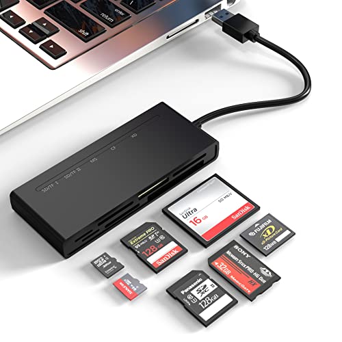 Multi SD Kartenleser USB 3.0, SD/TF/CF/MS/XD 5Gbps High Speed speicherkarten lesegerät für SDXC SDHC Micro SD CF MS MMC Karten, Sony Memory Stick Pro Duo Adapter Lesen Sie 5 Karten gleichzeitig von Yeemie Pro