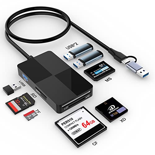 USB C USB 3.0 Multi-Kartenleser Hub,8 in 2 XD/SD/TF/CF/MS Speicherkartenleser Adapter mit 3 USB Hub,XD Kartenleser 5Gps High Speed Read 8 Ports gleichzeitig für Windows Mac OS Linux Android USB C USB 3.0 Multi-Kartenleser Hub,8 in 2 XD/SD/TF/CF/MS Speicherkartenleser Adapter mit 3 USB Hub,XD Kartenleser 5Gps High Speed Read 8 Ports gleichzeitig für Windows Mac OS Linux Android von Yeemie