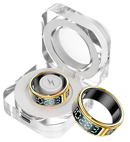 Yeforu Smart Ring Herren Damen Fitness Ring mit LED Bildschirm Display Digital Schrittzähler Schrittzähler Kalorien Herzfrequenz Monitor Schlafring Gesundheitstracker Smart Ringe für Android & iOS Yeforu Smart Ring Herren Damen Fitness Ring mit LED Bildschirm Display Digital Schrittzähler Schrittzähler Kalorien Herzfrequenz Monitor Schlafring Gesundheitstracker Smart Ringe für Android & iOS von Yeforu