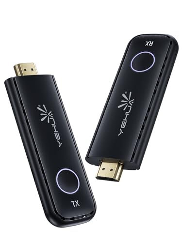 Wireless HDMI Transmitter and Receiver, YEHUA 5G/2.4GHz HDMI Funkübertragung Sender und Empfänger for Streaming Video/Audio from Laptop, PC, Camera, Blu-ray, PS5 to HDTV/Projector-165FT/50M von Yehua