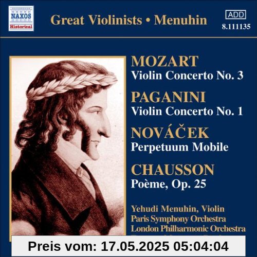 Violinkonzerte Violinkonzerte von Yehudi Menuhin