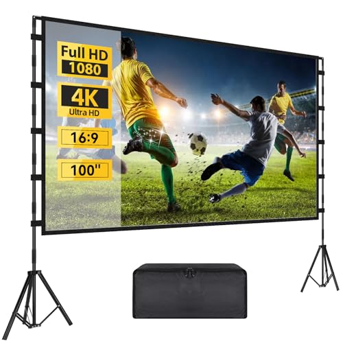 Yekavo Projektor Beamer Leinwand mit Stativ,100 Zoll tragbare Projektor-Leinwand für drinnen und draußen,16:9 4K HD,faltenfrei,Projektionsleinwand mit Tragetasche für Heimkino,Hinterhof,Reisen Yekavo Projektor Beamer Leinwand mit Stativ,100 Zoll tragbare Projektor-Leinwand für drinnen und draußen,16:9 4K HD,faltenfrei,Projektionsleinwand mit Tragetasche für Heimkino,Hinterhof,Reisen von Yekavo