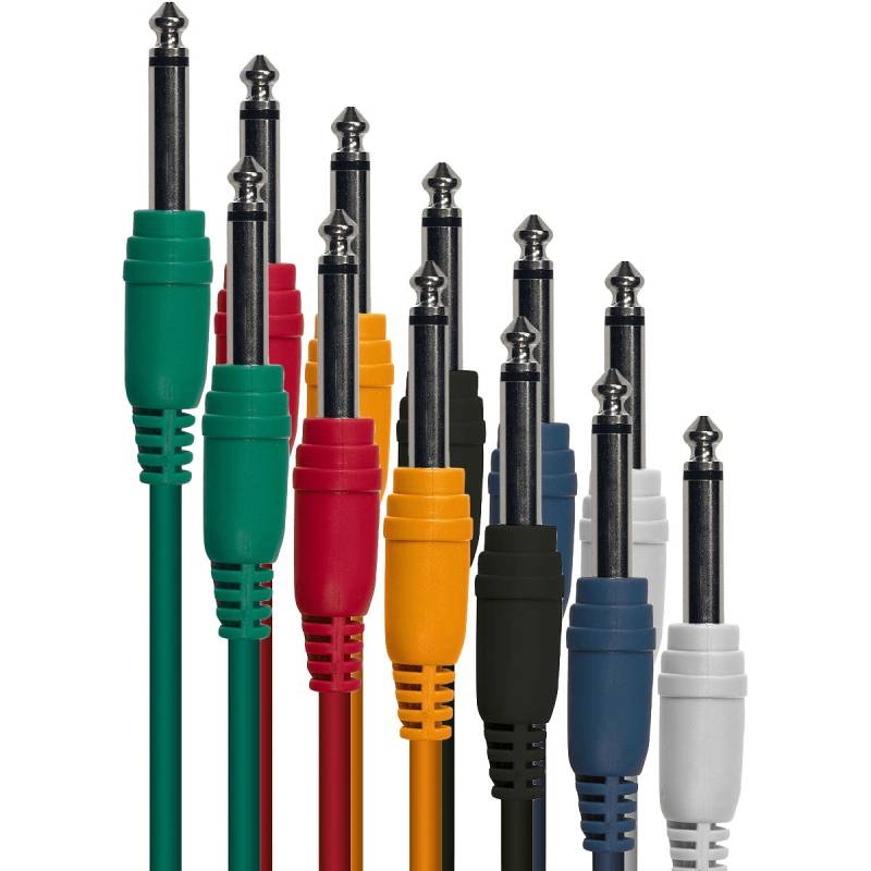 Yellow Cable P060-6 TS Jack Patch Cable, 60cm (Pack of 6) von Yellow Cable