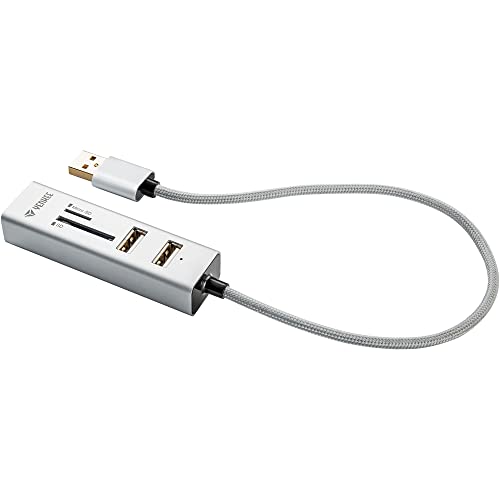 Yenkee _YHC 101SR Hub USB 2.0 und Kartenleser, Plug & Play, DREI USB-Ports 2.0, USB Combo HUB+Reader von Yenkee