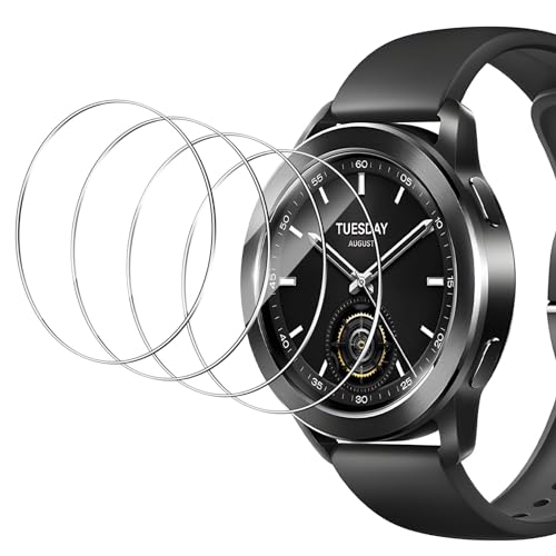 Yenwen 4 Stück Schutzfolie für Xiaomi Watch S3 für Panzerglas, Wasserdichtes Gehärtetes Glas Folie, Anti-Scratch Displayschutzfolie, Ultradünne Blasenfreie Displayschutz von Yenwen