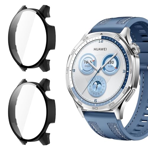 Yenwen Hülle für Huawei Watch GT 5 46mm Schutzhülle, 2 Stück Hard Case mit Displayschutz für Panzerglas, Anti Kratz, Ultra HD Clear Cover für Huawei Watch GT5 46MM - Schwarz Yenwen Hülle für Huawei Watch GT 5 46mm Schutzhülle, 2 Stück Hard Case mit Displayschutz für Panzerglas, Anti Kratz, Ultra HD Clear Cover für Huawei Watch GT5 46MM - Schwarz von Yenwen