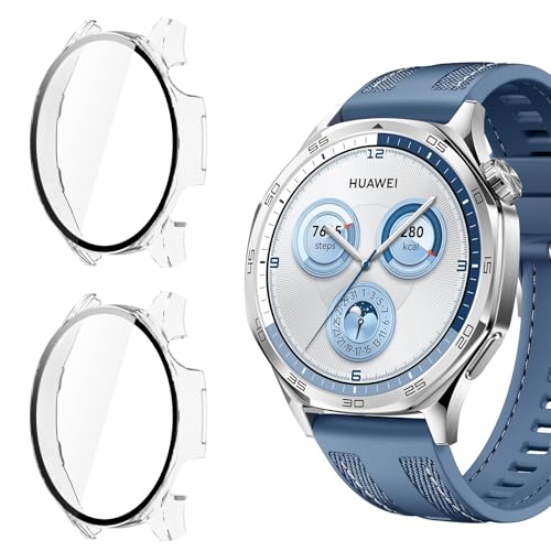 Yenwen Hülle für Huawei Watch GT 5 46mm Schutzhülle, 2 Stück Hard Case mit Displayschutz für Panzerglas, Anti Kratz, Ultra HD Clear Cover für Huawei Watch GT5 46MM - Transparent Yenwen Hülle für Huawei Watch GT 5 46mm Schutzhülle, 2 Stück Hard Case mit Displayschutz für Panzerglas, Anti Kratz, Ultra HD Clear Cover für Huawei Watch GT5 46MM - Transparent von Yenwen