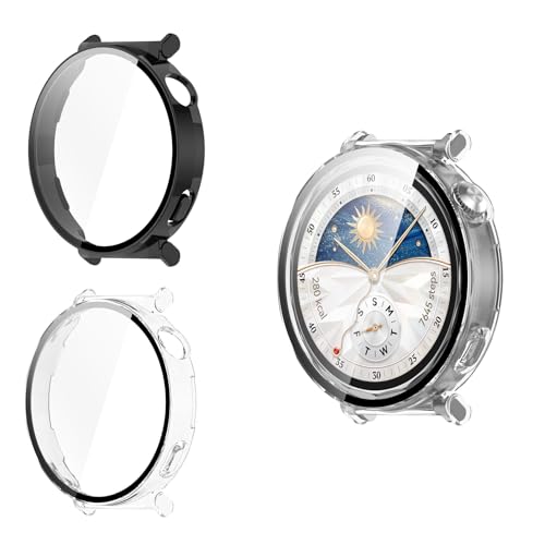 Yenwen Hülle für Huawei Watch GT 5 Pro (42MM) Schutzhülle, 2 Stück Anti Kratz Anti Staub PC Case, HD Cover mit Schutzfolie für Huawei Watch GT5 Pro 42mm von Yenwen