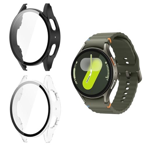 Yenwen Hülle für Samsung Galaxy Watch 7 40MM Case, 2 Stück Anti Kratz Anti Staub PC Schutzhülle mit Schutzfolie, Ultra Slim HD Clear Cover - Transparent & Schwarz Yenwen Hülle für Samsung Galaxy Watch 7 40MM Case, 2 Stück Anti Kratz Anti Staub PC Schutzhülle mit Schutzfolie, Ultra Slim HD Clear Cover - Transparent & Schwarz von Yenwen