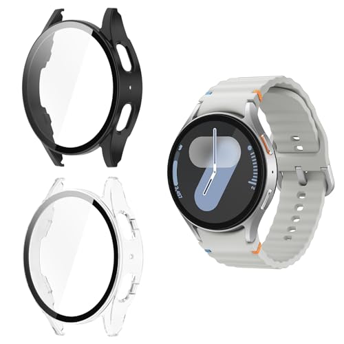 Yenwen Hülle für Samsung Galaxy Watch 7 44MM Case, 2 Stück Anti Kratz Anti Staub PC Schutzhülle mit Schutzfolie, Ultra Slim HD Clear Cover - Transparent & Schwarz Yenwen Hülle für Samsung Galaxy Watch 7 44MM Case, 2 Stück Anti Kratz Anti Staub PC Schutzhülle mit Schutzfolie, Ultra Slim HD Clear Cover - Transparent & Schwarz von Yenwen
