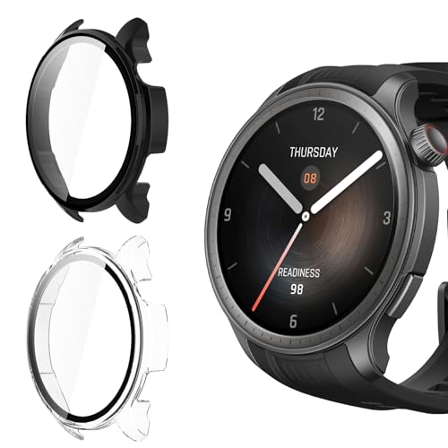 Yenwen Hülle kompatibel mit Amazfit Balance Schutzhülle, 2 Stück Hard Case mit Displayschutz für Panzerglas, Anti Kratz PC Schutzhülle, Ultra Slim HD Clear Cover -Transparent + Schwarz Yenwen Hülle kompatibel mit Amazfit Balance Schutzhülle, 2 Stück Hard Case mit Displayschutz für Panzerglas, Anti Kratz PC Schutzhülle, Ultra Slim HD Clear Cover -Transparent + Schwarz von Yenwen