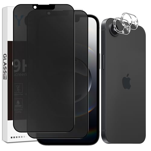Yenwen Matt Sichtschutzfolie für iPhone 16E für Panzerglas, 2 Stück Matte Sichtschutz und 2 Stück Kameraschutz Glas, 9H Härte Privacy Schutzfolie Folie Anti Spy Blickschutzfolie für i Phone 16 E Yenwen Matt Sichtschutzfolie für iPhone 16E für Panzerglas, 2 Stück Matte Sichtschutz und 2 Stück Kameraschutz Glas, 9H Härte Privacy Schutzfolie Folie Anti Spy Blickschutzfolie für i Phone 16 E von Yenwen