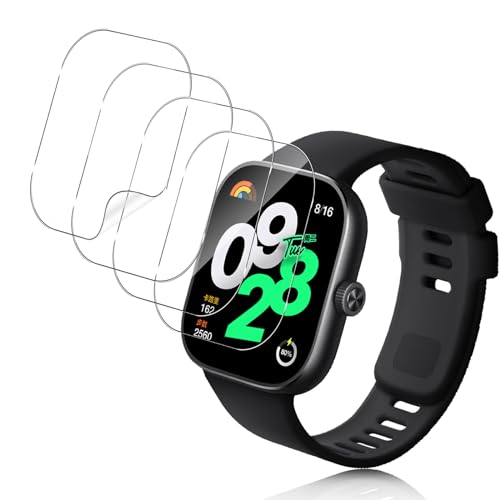 Yenwen Schutzfolie Kompatibel mit Xiaomi Redmi Watch 4, Blasenfreie Displayschutz, Anti-Kratzer Premium Qualität Displayschutzfolie, Klar HD Weich TPU Folie - 4 Stück von Yenwen