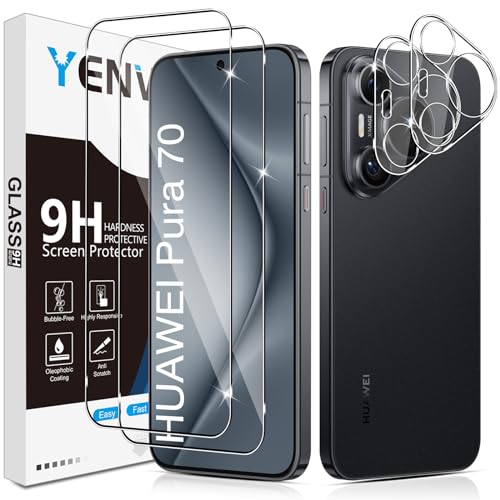 Yenwen Schutzfolie für Huawei Pura 70 für Panzerglas, 2 Stück Panzer Schutz Glas mit 2 Stück Kameraschutz, 9H Härte Schutzglas Anti-Kratzer Handy Folie HD Klar Displayschutz Yenwen Schutzfolie für Huawei Pura 70 für Panzerglas, 2 Stück Panzer Schutz Glas mit 2 Stück Kameraschutz, 9H Härte Schutzglas Anti-Kratzer Handy Folie HD Klar Displayschutz von Yenwen