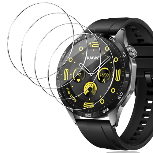 Yenwen Schutzfolie für Huawei Watch GT 4 (41MM) für Panzerglas, 4 Stück Wasserdichtes Glas Folie, Anti-Scratch Displayschutzfolie, Ultradünne Blasenfreie Displayschutz für Huawei Watch GT4 41mm von Yenwen