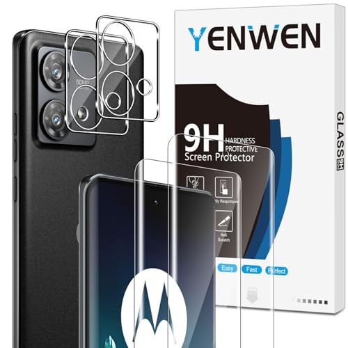 Yenwen Schutzfolie für Motorola Moto Edge 40 Neo für Panzerglas, 2 Stück Panzerfolie mit 2 Stück Kameraschutz, 9H Härte Schutzglas Anti- Kratzer Handy Folie HD Klar Displayschutz von Yenwen