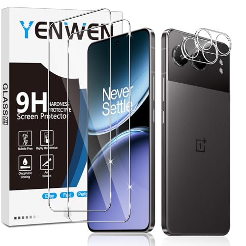 Yenwen Schutzfolie für OnePlus Nord 4 für Panzerglas, 2 Stück Panzer Schutz Glas mit 2 Stück Kameraschutz, 9H Härte Schutzglas Anti-Kratzer Glas Handy Folie HD Klar Displayschutz von Yenwen